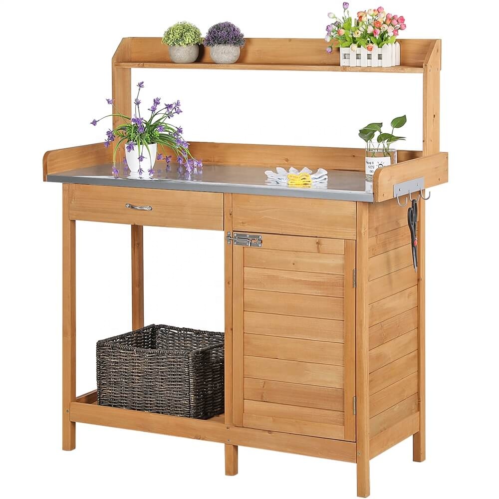 Outdoor Furniture Bench - Tavolo da Lavoro in Legno Massello