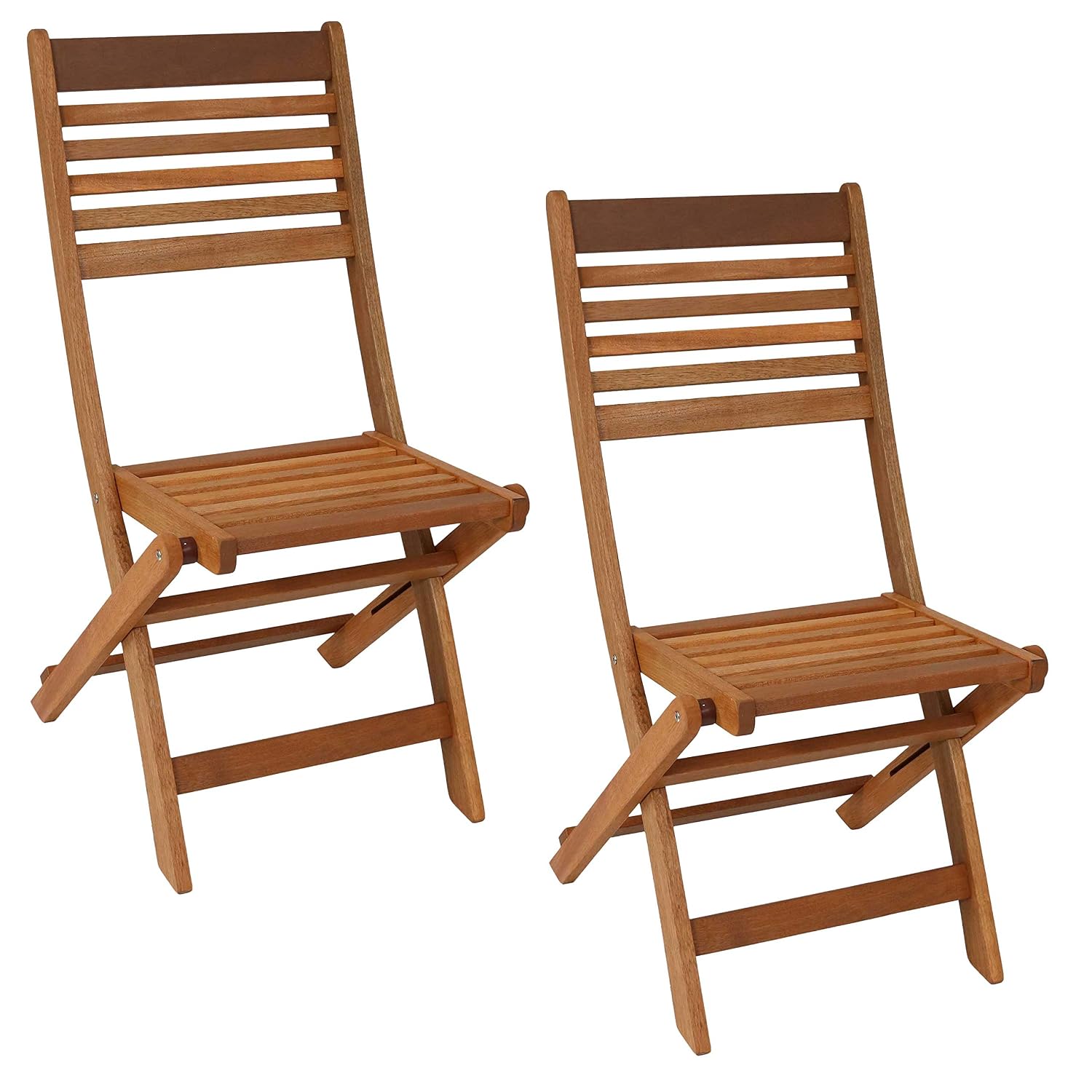 Outdoor Furniture Oil Teak - Set di 2 Sedie Pieghevoli da