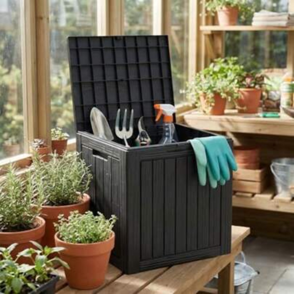 Outdoor Furniture Bench - Contenitore da Esterno in Resina Impermeabile