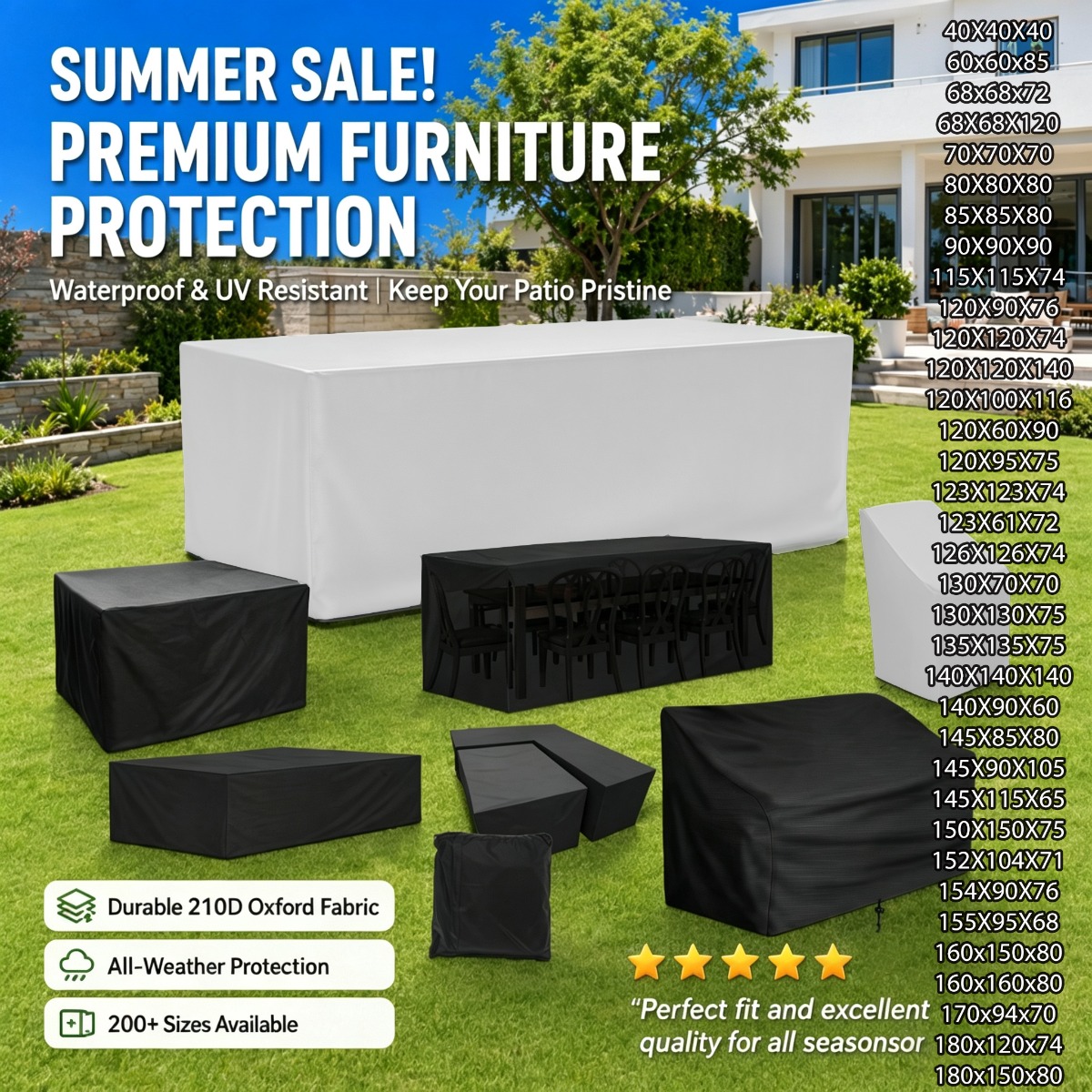 Coperture per Mobili da Giardi - Outdoor Furniture Fabric Waterproof recensione e prezzo