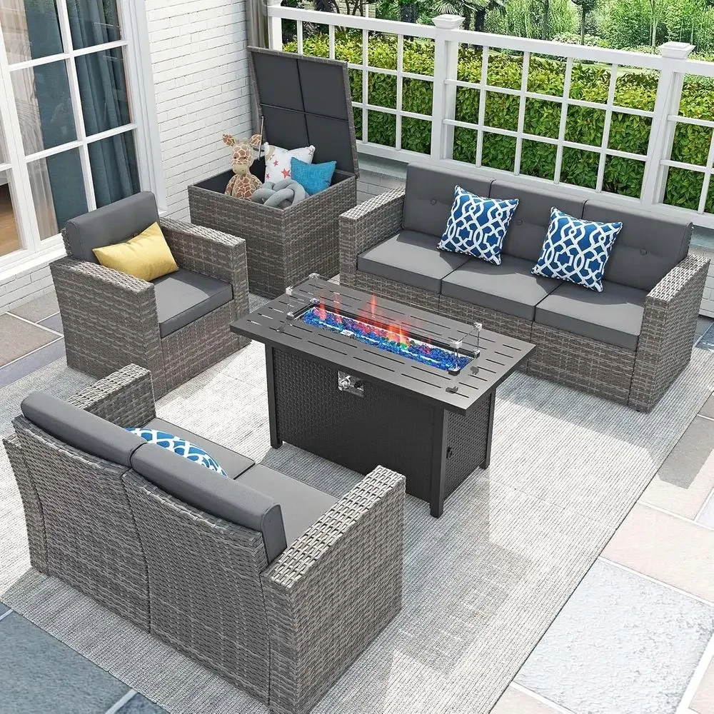 Set di Mobili da Giardino in 8 - Outdoor Furniture With Fire Pit recensione e prezzo