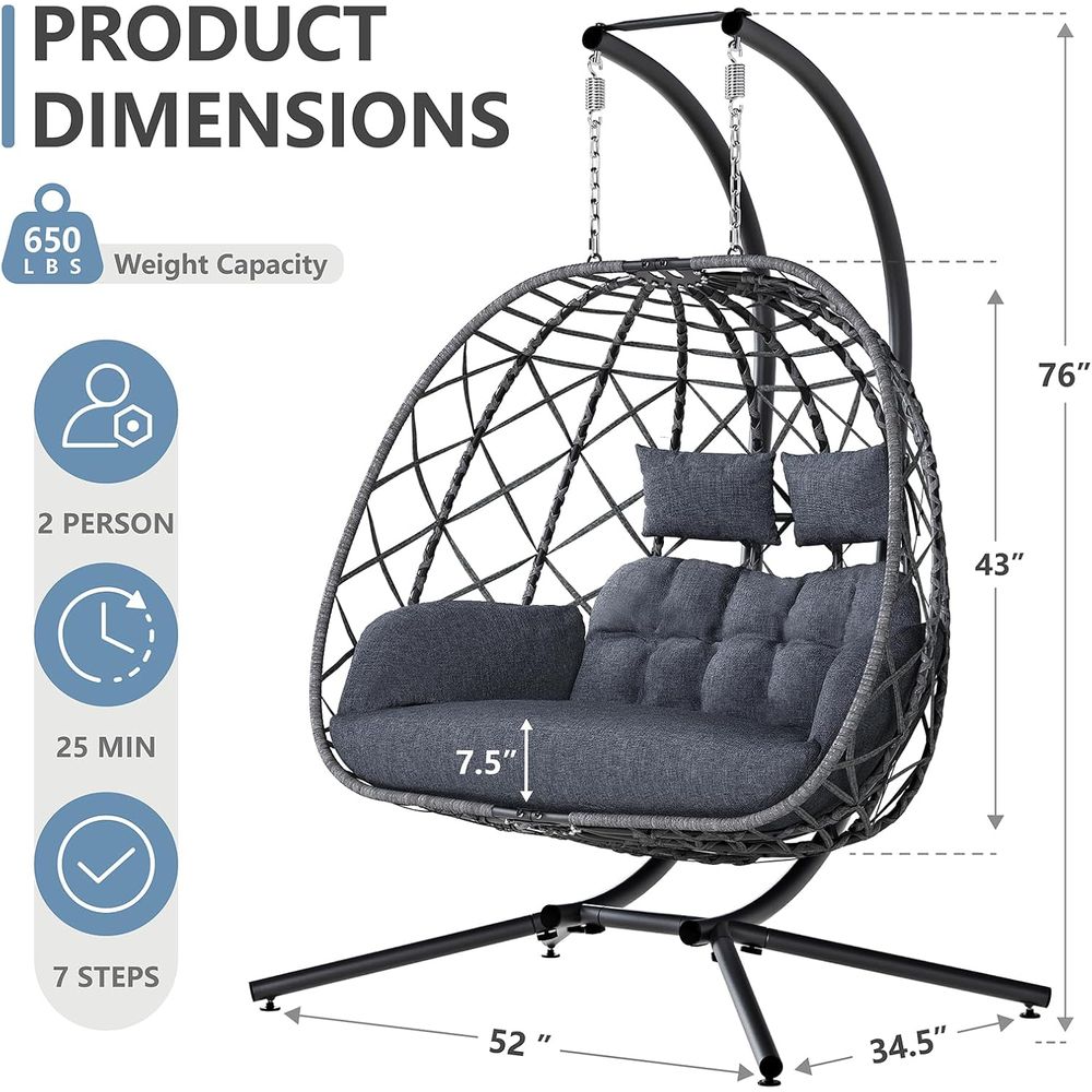 Sedia a dondolo doppia a forma - Outdoor Furniture Egg Chair recensione e prezzo