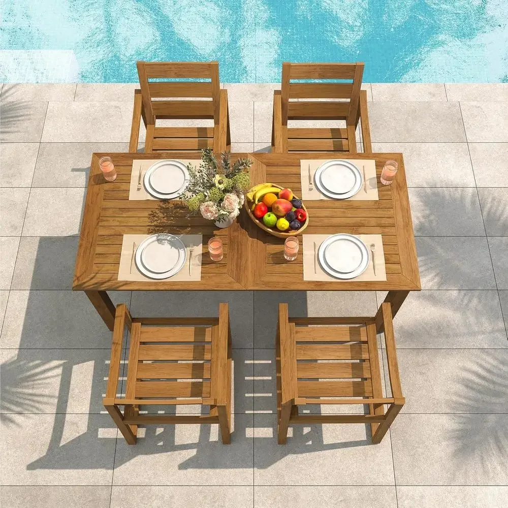 Set da pranzo da esterno a 5 p - Outdoor Furniture Oil Teak recensione e prezzo
