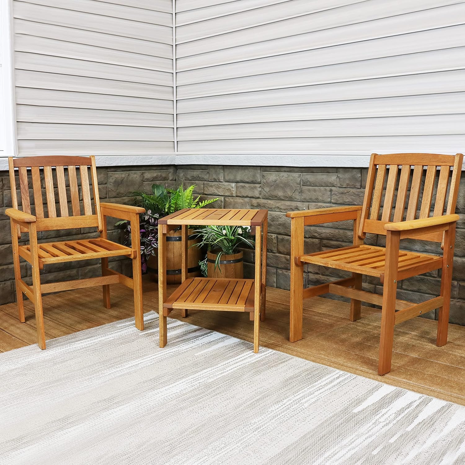Set da Patio in Legno 3 Pezzi: - Outdoor Furniture Oil Teak recensione e prezzo