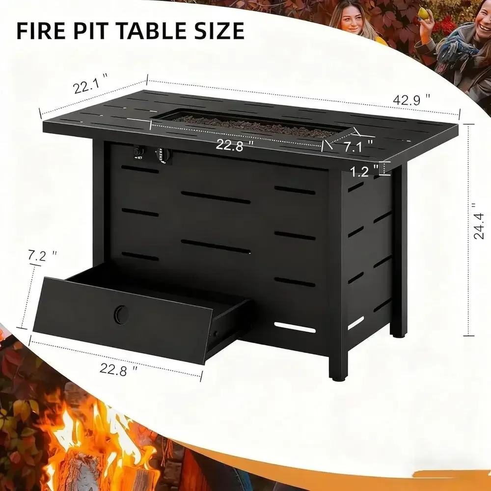 Set di Mobili da Esterno in Vi - Outdoor Furniture With Fire Pit recensione e prezzo